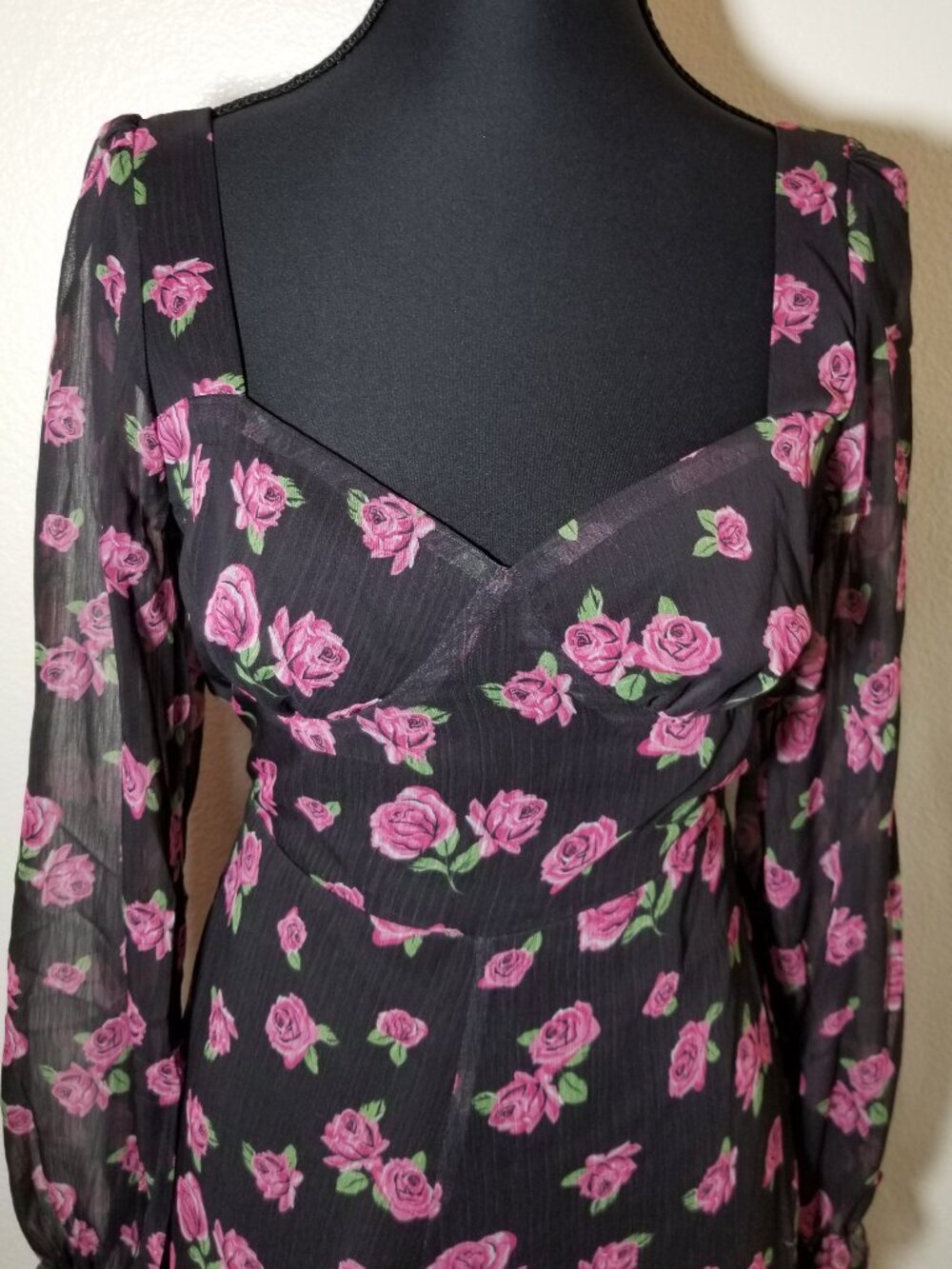 Miss Selfridge Black Floral Short Romper Sz 4 Whimsy Fairy Festival Coquette NWT - Picture 5 of 11